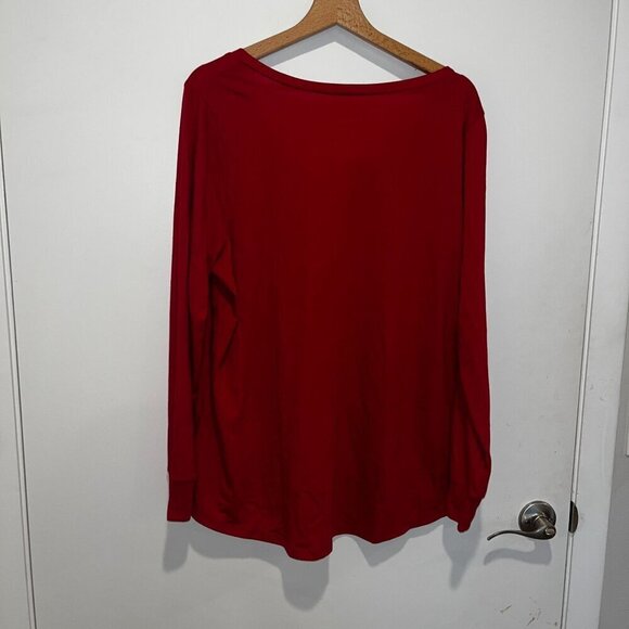 NWT Torrid Womens Red Classic Fit Long Sleeve V-Neck Top Size 2x - Picture 4 of 8